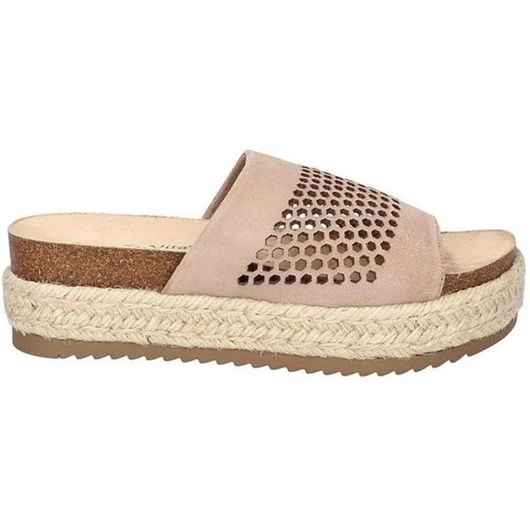 Bella Vita Beverly Taupe Leather Platform Sandals 9M Slip-On Espadrille Wedge - Picture 5 of 12